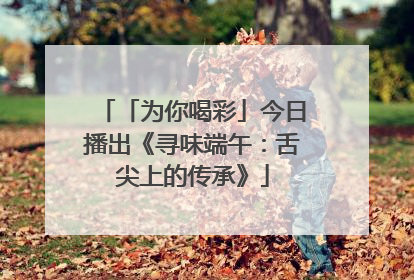 「为你喝彩」今日播出《寻味端午：舌尖上的传承》