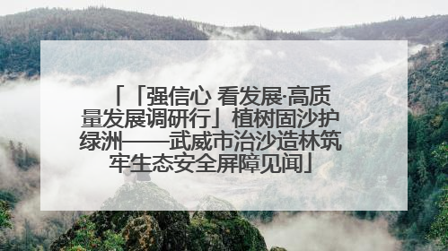 「强信心 看发展·高质量发展调研行」植树固沙护绿洲——武威市治沙造林筑牢生态安全屏障见闻