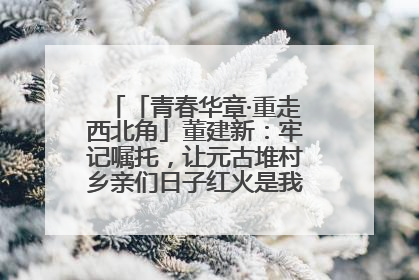 「青春华章·重走西北角」董建新：牢记嘱托，让元古堆村乡亲们日子红火是我最大动力！