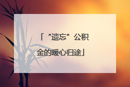 “遗忘”公积金的暖心归途