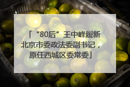 “80后”王中峰履新北京市委政法委副书记，原任西城区委常委