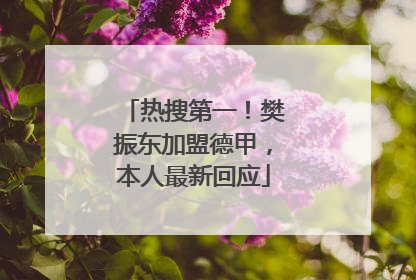 热搜第一！樊振东加盟德甲，本人最新回应
