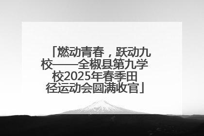 燃动青春，跃动九校——全椒县第九学校2025年春季田径运动会圆满收官