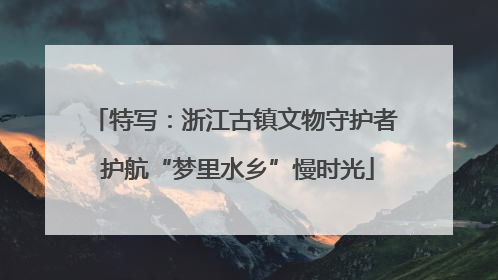 特写:浙江古镇文物守护者 护航“梦里水乡”慢时光