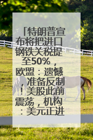 特朗普宣布将把进口钢铁关税提至50%，欧盟：遗憾，准备反制！美股此前震荡，机构：美元正进入熊市