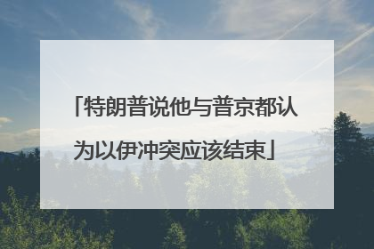 特朗普说他与普京都认为以伊冲突应该结束