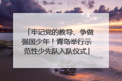 牢记党的教导、争做强国少年！青岛举行示范性少先队入队仪式