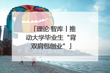 理论·智库丨推动大学毕业生“背双肩包创业”