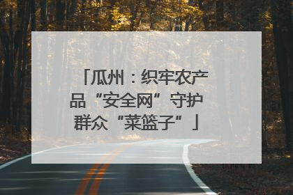 瓜州：织牢农产品“安全网”守护群众“菜篮子”