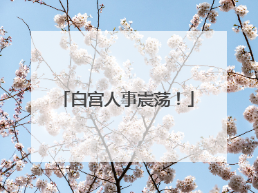 白宫人事震荡！