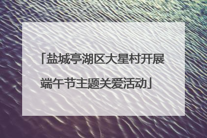 盐城亭湖区大星村开展端午节主题关爱活动