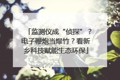 监测仪成“侦探”？电子鞭炮当爆竹？看新乡科技赋能生态环保