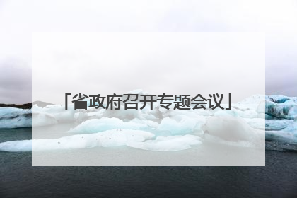 省政府召开专题会议