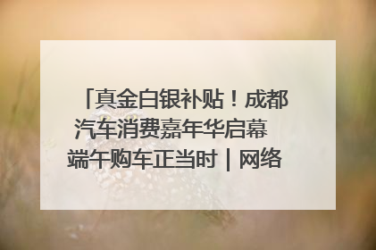 真金白银补贴！成都汽车消费嘉年华启幕 端午购车正当时｜网络中国节·端午
