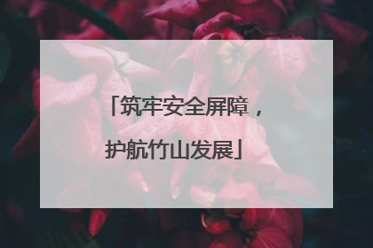 筑牢安全屏障，护航竹山发展