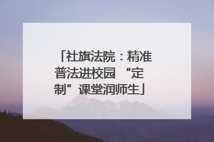 社旗法院：精准普法进校园 “定制”课堂润师生