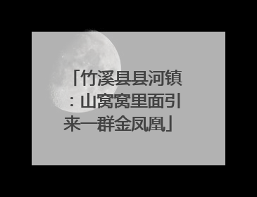 竹溪县县河镇：山窝窝里面引来一群金凤凰