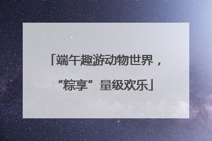 端午趣游动物世界，“粽享”量级欢乐
