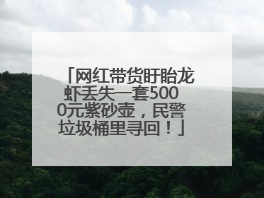 网红带货盱眙龙虾丢失一套5000元紫砂壶，民警垃圾桶里寻回！