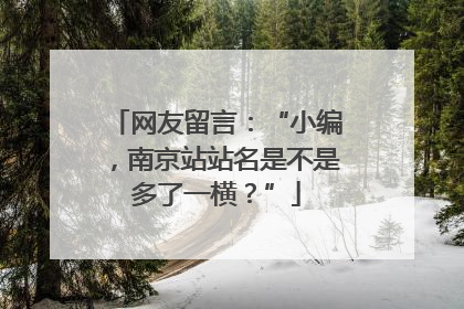 网友留言：“小编，南京站站名是不是多了一横？”