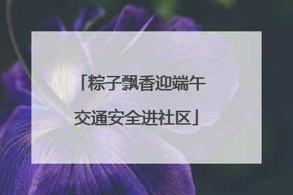 粽子飘香迎端午 交通安全进社区