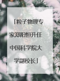 粒子物理专家郑阳恒升任中国科学院大学副校长