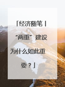 经济随笔丨“两重”建设为什么如此重要？