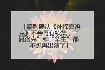编剧确认《神探夏洛克》不会再有续集，“夏洛克”和“华生”都不想再出演了