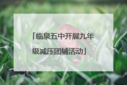 临泉五中开展九年级减压团辅活动
