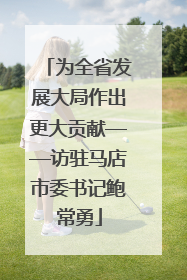 为全省发展大局作出更大贡献——访驻马店市委书记鲍常勇