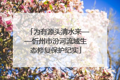 为有源头清水来——忻州市汾河流域生态修复保护纪实