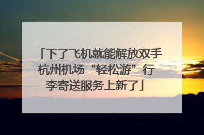 下了飞机就能解放双手 杭州机场“轻松游”行李寄送服务上新了