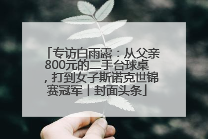 专访白雨露：从父亲800元的二手台球桌，打到女子斯诺克世锦赛冠军丨封面头条