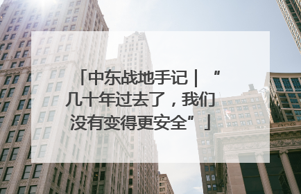 中东战地手记｜“几十年过去了，我们没有变得更安全”