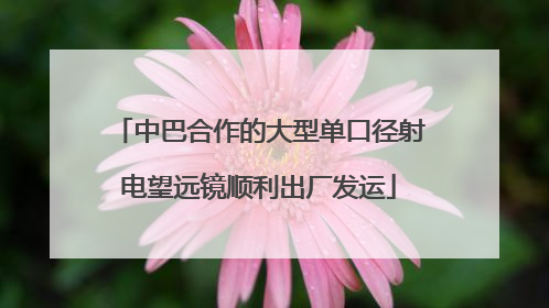 中巴合作的大型单口径射电望远镜顺利出厂发运