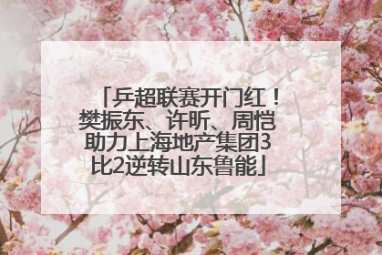 乒超联赛开门红！樊振东、许昕、周恺助力上海地产集团3比2逆转山东鲁能