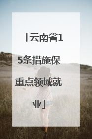 云南省15条措施保重点领域就业