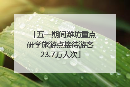 五一期间潍坊重点研学旅游点接待游客23.7万人次