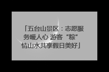 五台山景区：志愿服务暖人心 游客“粽”情山水共享假日美好