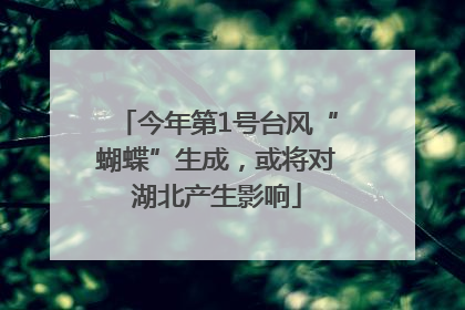 今年第1号台风“蝴蝶”生成，或将对湖北产生影响