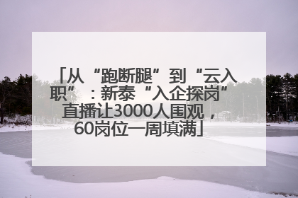 从“跑断腿”到“云入职”：新泰“入企探岗”直播让3000人围观，60岗位一周填满