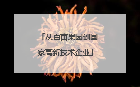 从百亩果园到国家高新技术企业