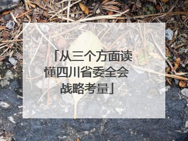 从三个方面读懂四川省委全会战略考量