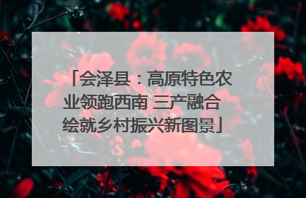 会泽县：高原特色农业领跑西南 三产融合绘就乡村振兴新图景