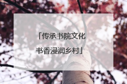 传承书院文化 书香浸润乡村