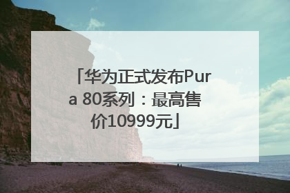 华为正式发布Pura 80系列：最高售价10999元
