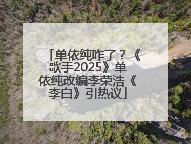 单依纯咋了？《歌手2025》单依纯改编李荣浩《李白》引热议