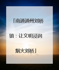 南通通州刘桥镇：让文明浸润烟火刘桥