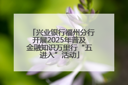 兴业银行福州分行开展2025年普及金融知识万里行“五进入”活动