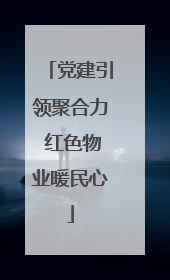 党建引领聚合力 红色物业暖民心